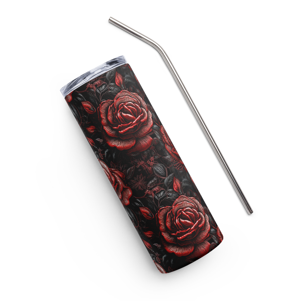 Black and Red Roses 20oz Tumbler Cup