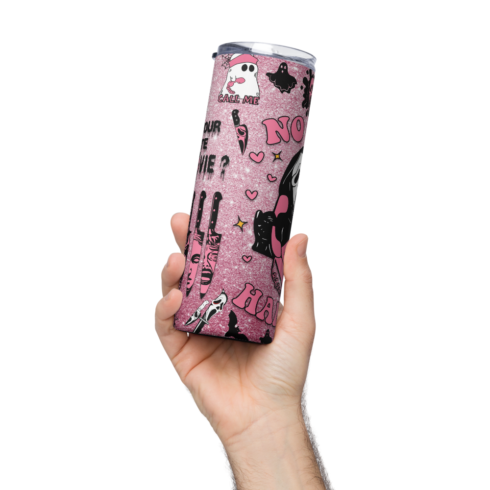 Pink Ghost Face 20oz Tumbler Cup