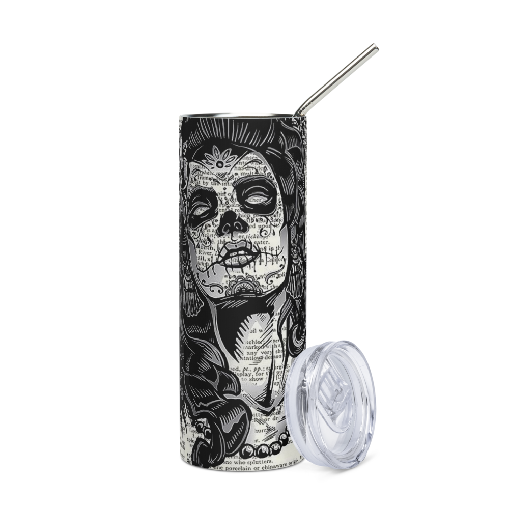B&W Candy Skull 20oz Tumbler Cup