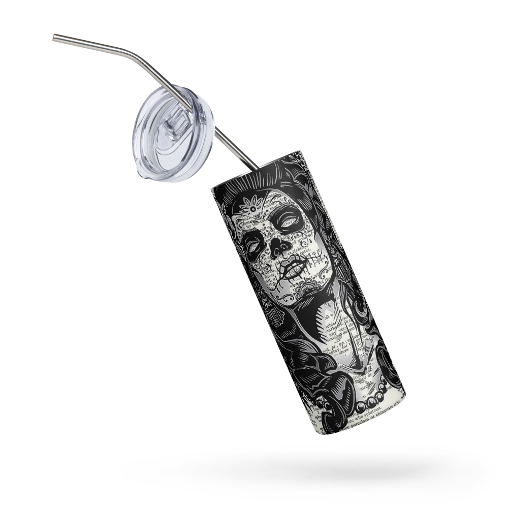B&W Candy Skull 20oz Tumbler Cup