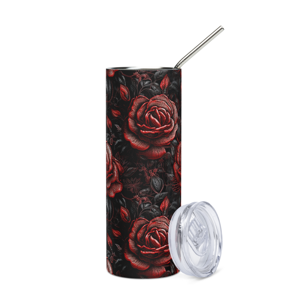 Black and Red Roses 20oz Tumbler Cup