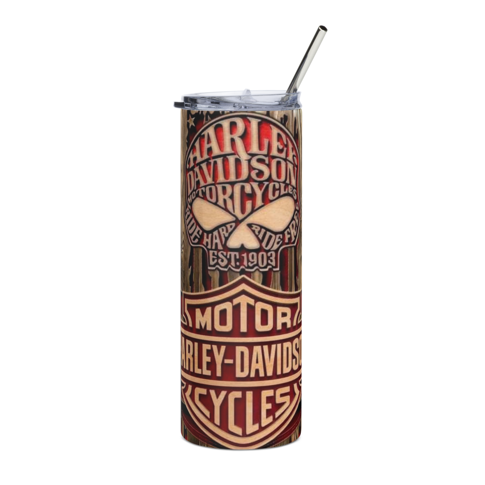 Harley Orange Wood 20oz Tumbler