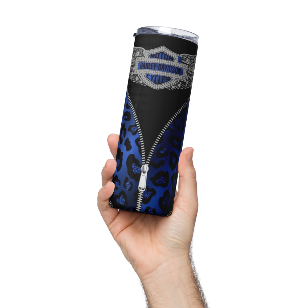 Harley Zipper Blue 20oz Tumbler