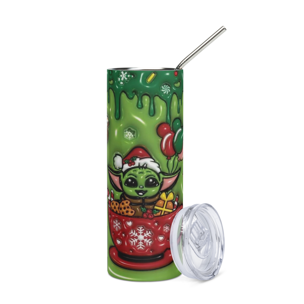 Baby Yoda Christmas Puffy 20oz Tumbler Cup