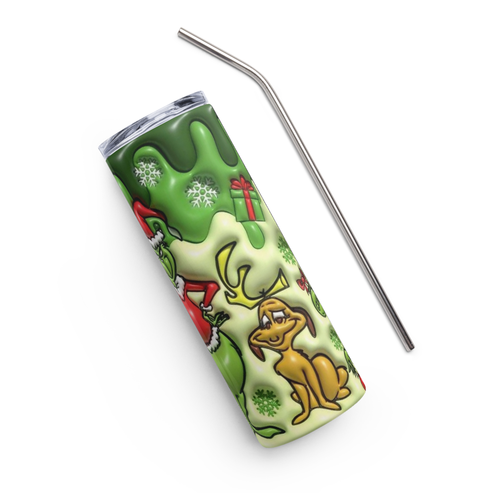 Green Grinch Puffy 20oz Tumbler