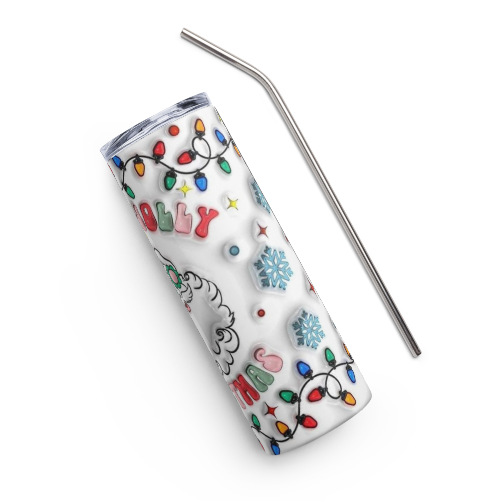Holly Jolly Christmas Puffy 20oz Tumbler