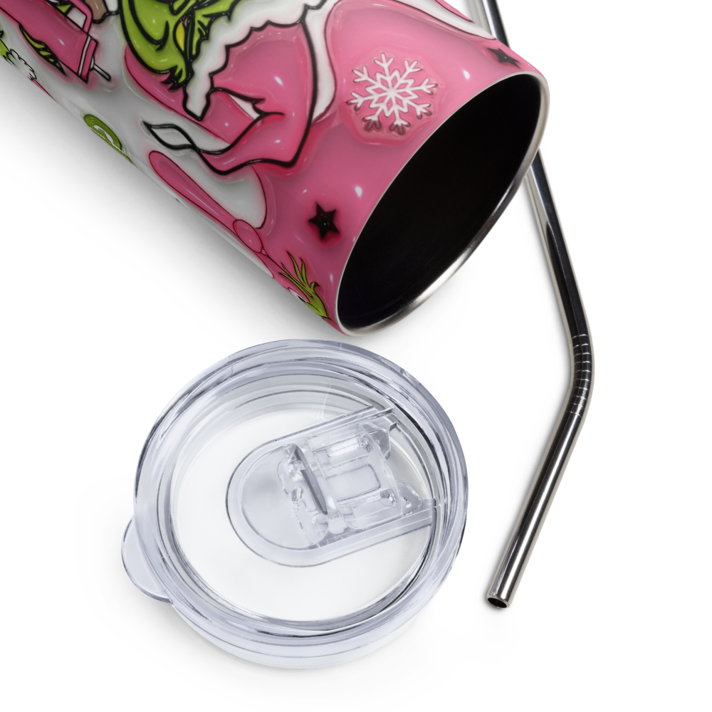 Grinchmas Pink Puffy 20oz Tumbler