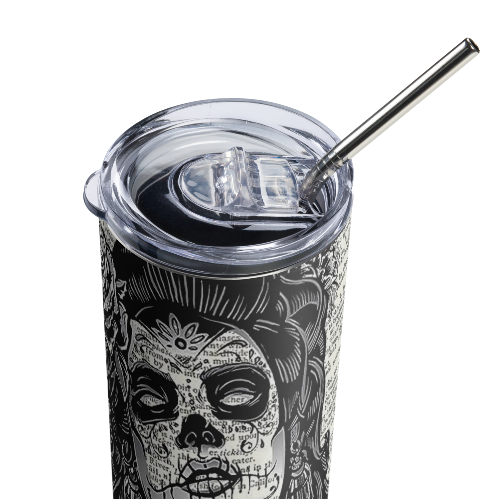 B&W Candy Skull 20oz Tumbler Cup