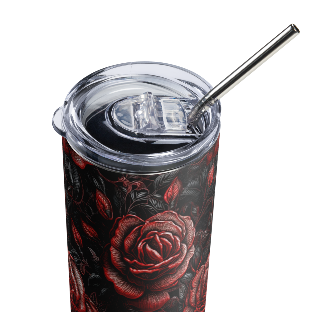 Black and Red Roses 20oz Tumbler Cup