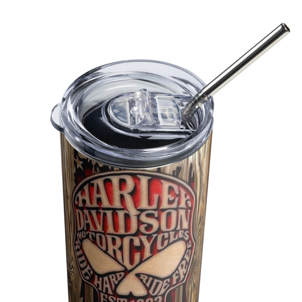 Harley Orange Wood 20oz Tumbler