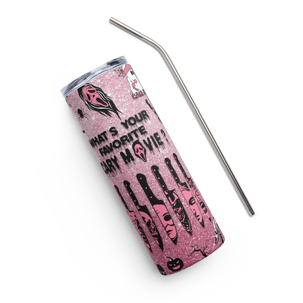 Pink Ghost Face 20oz Tumbler Cup