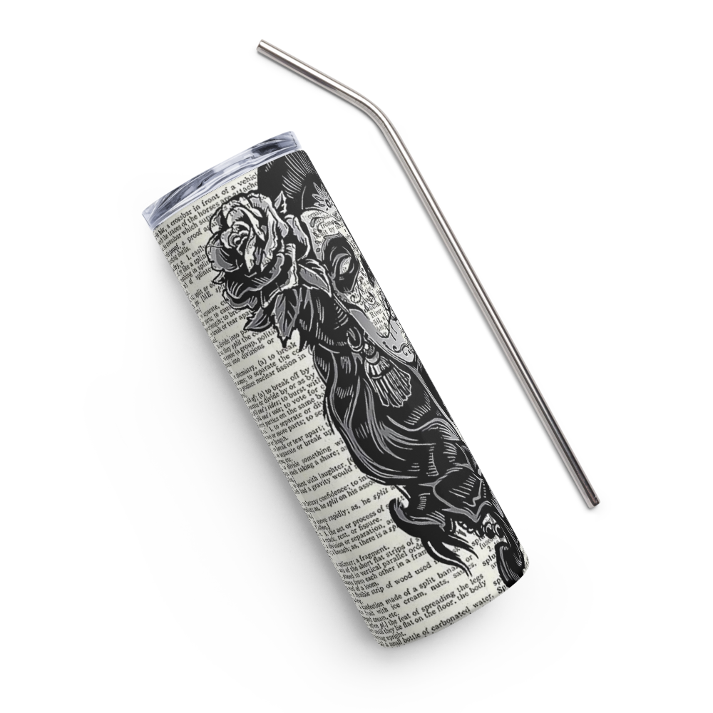 B&W Candy Skull 20oz Tumbler Cup