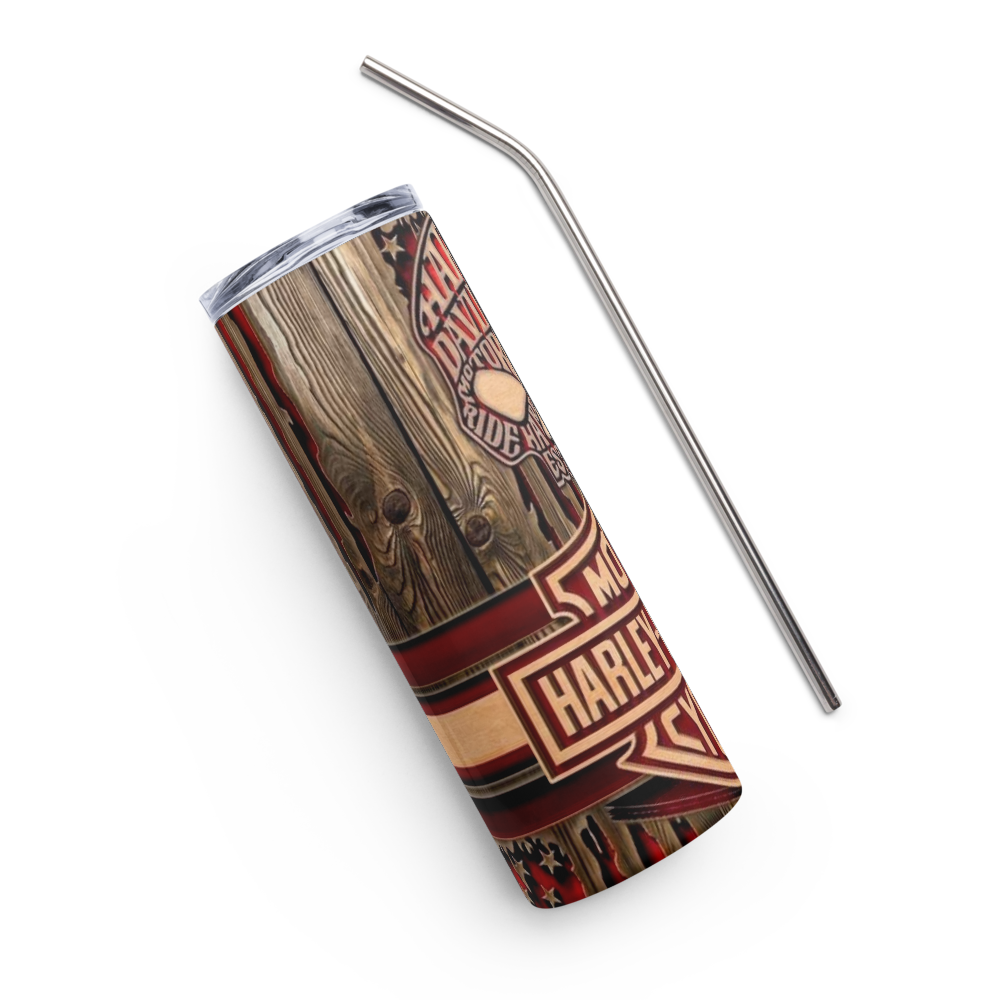Harley Orange Wood 20oz Tumbler