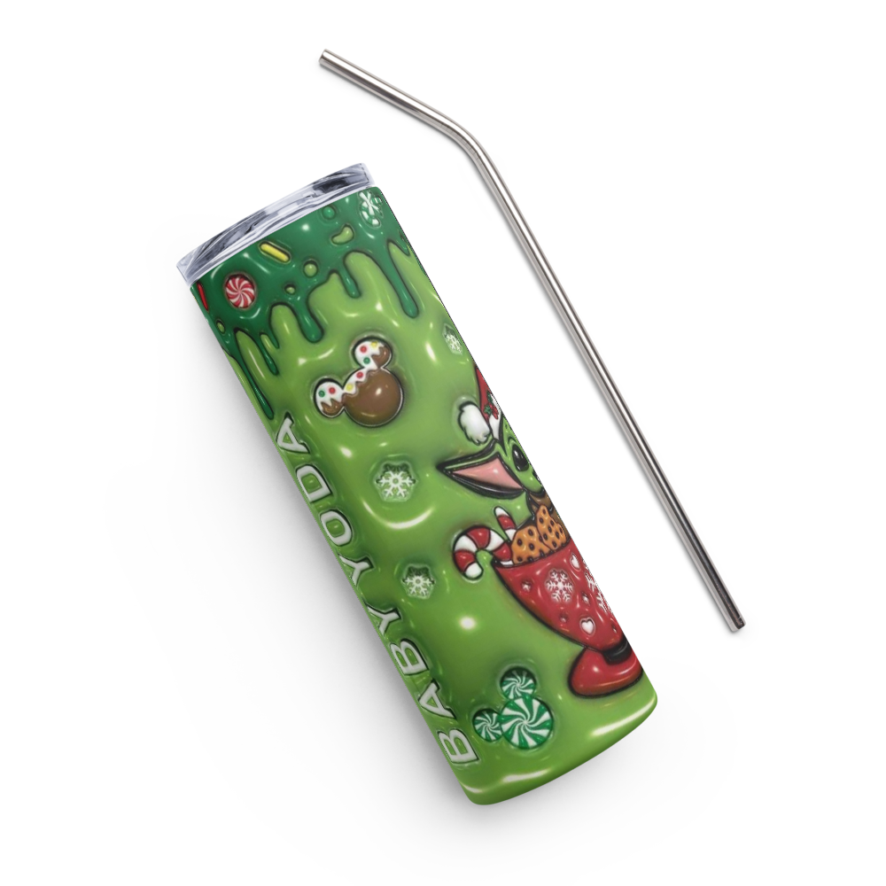 Baby Yoda Christmas Puffy 20oz Tumbler Cup