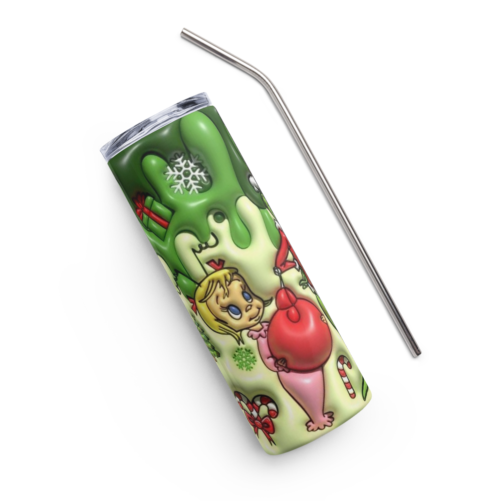 Green Grinch Puffy 20oz Tumbler