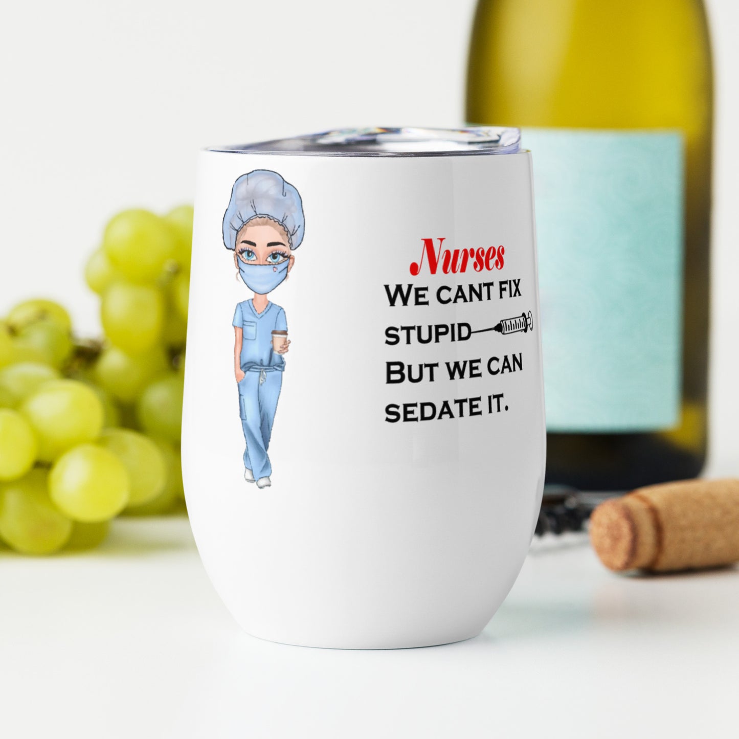 Nurse Wine tumbler