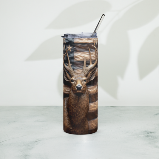 Deer with Flag 20oz Tumbler Cup