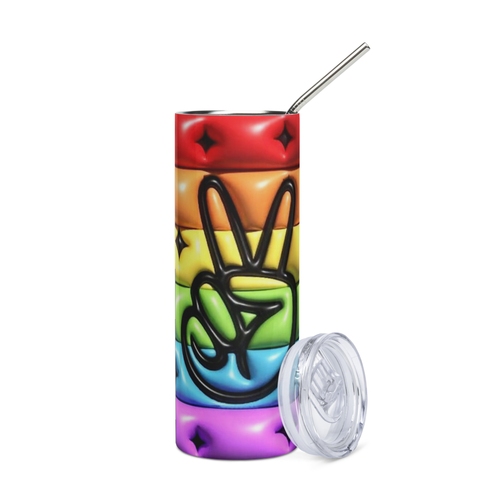 Rainbow Puffy 20oz Tumbler Cup