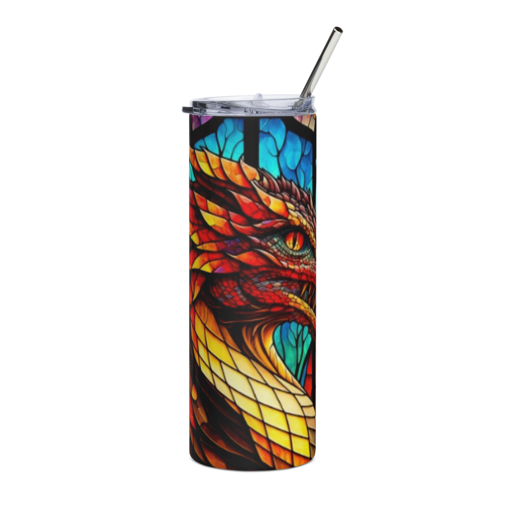 Stain Glass Dragon 20oz Tumbler Cup